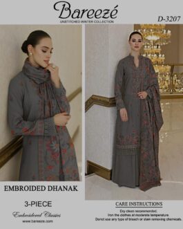 Bareeze Embroidered Dhanak Winter Suit – 3PC Unstitched