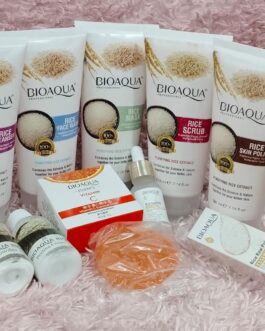 BioAqua Rice Facial Kit – 9 in 1 Whitening & Glow Skincare Set