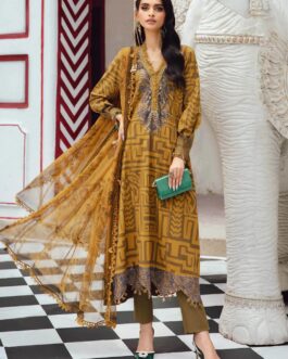 Maria B Silk 3PC Unstitched Suit – Heavy Embroidered